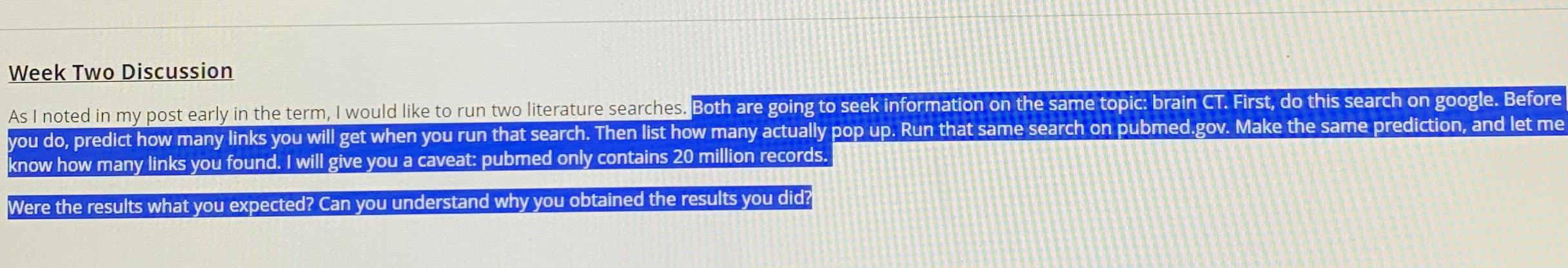  Week Two Discussion As I noted in my post early in