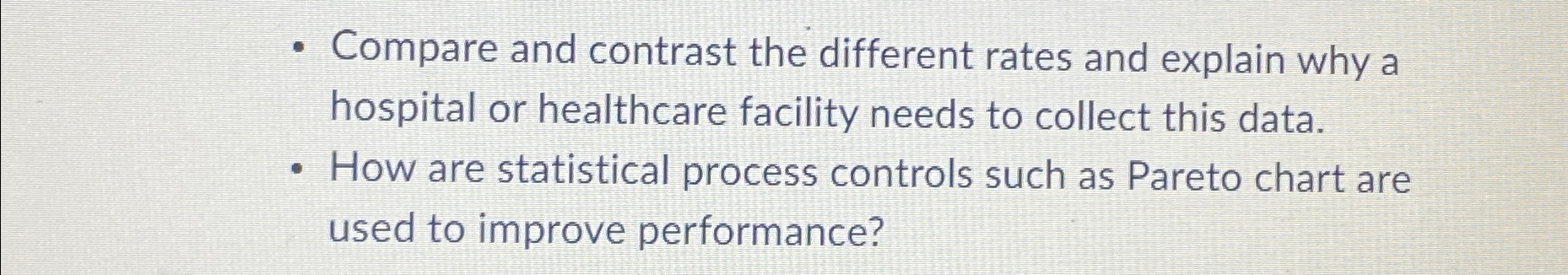  Compare and contrast the different rates and explain why a hospital
