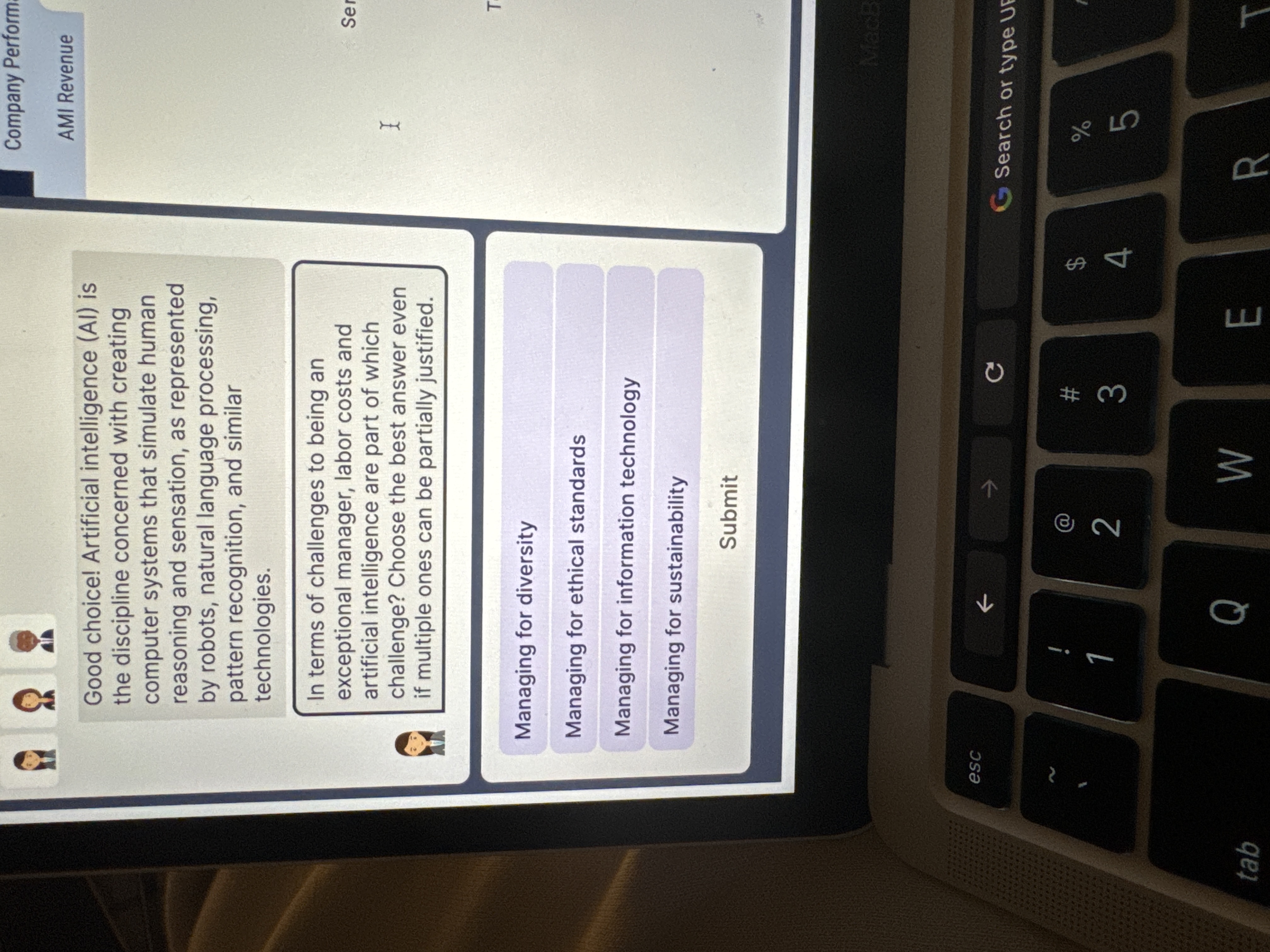  Good choice! Artificial intelligence (AI) is the discipline concerned with creating