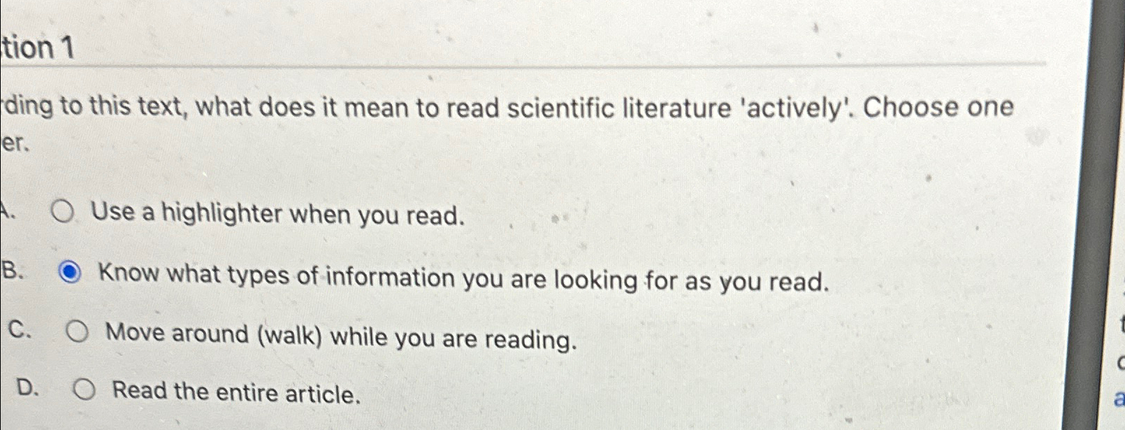  tion 1 According to this text, what does it mean to