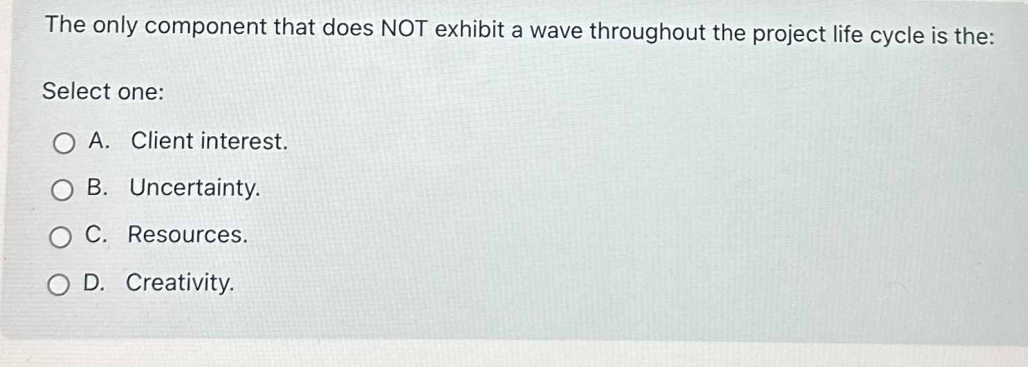  The only component that does NOT exhibit a wave throughout the