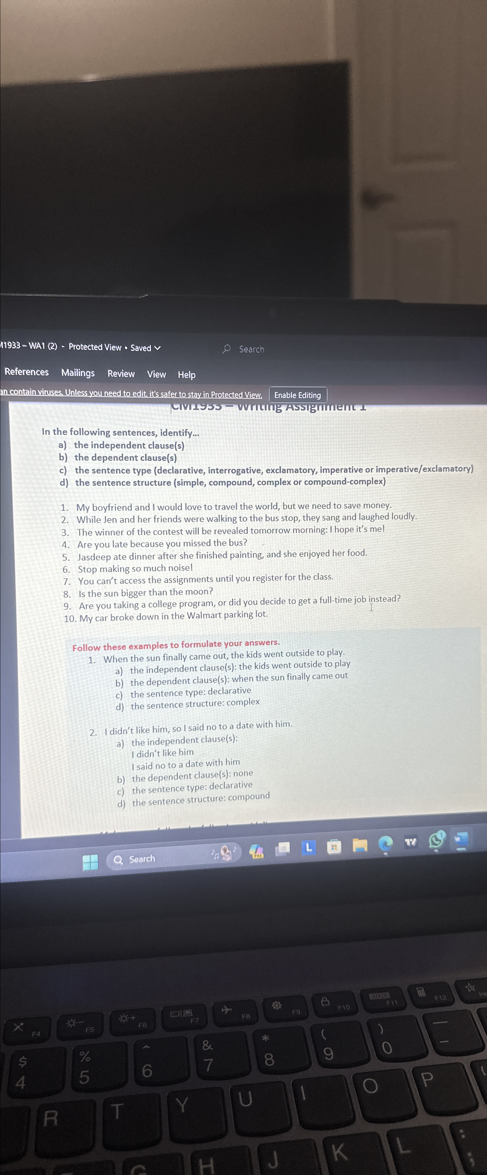  M1933- WA1(2)- Protected View - Saved Search References Mailings Review View