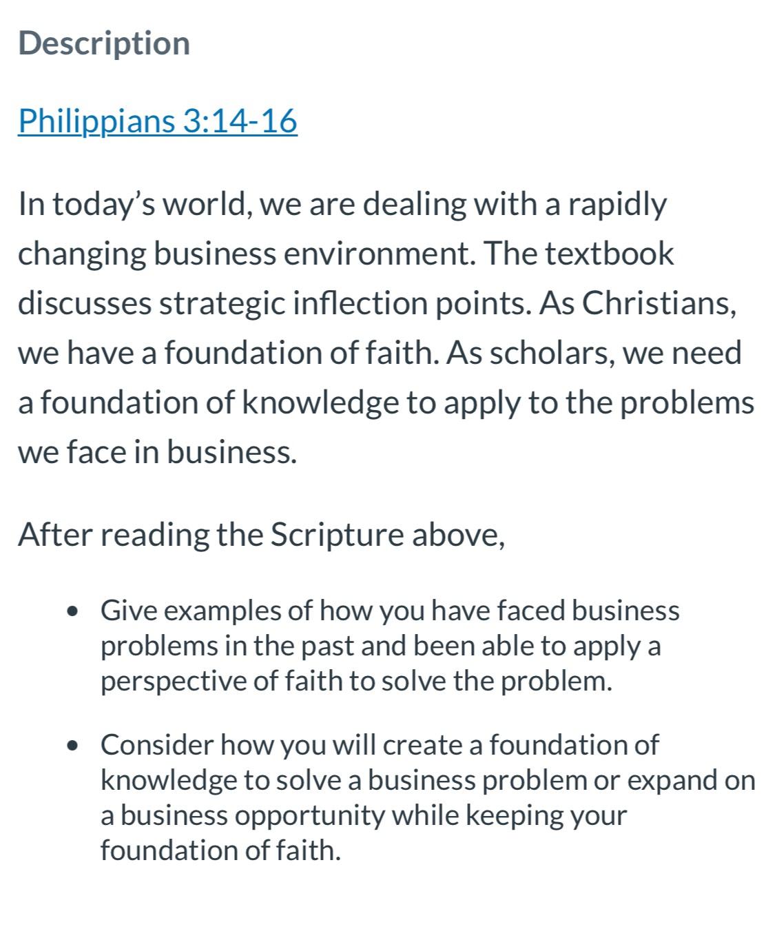  Description Philippians 3:14-16 In today's world, we are dealing with a