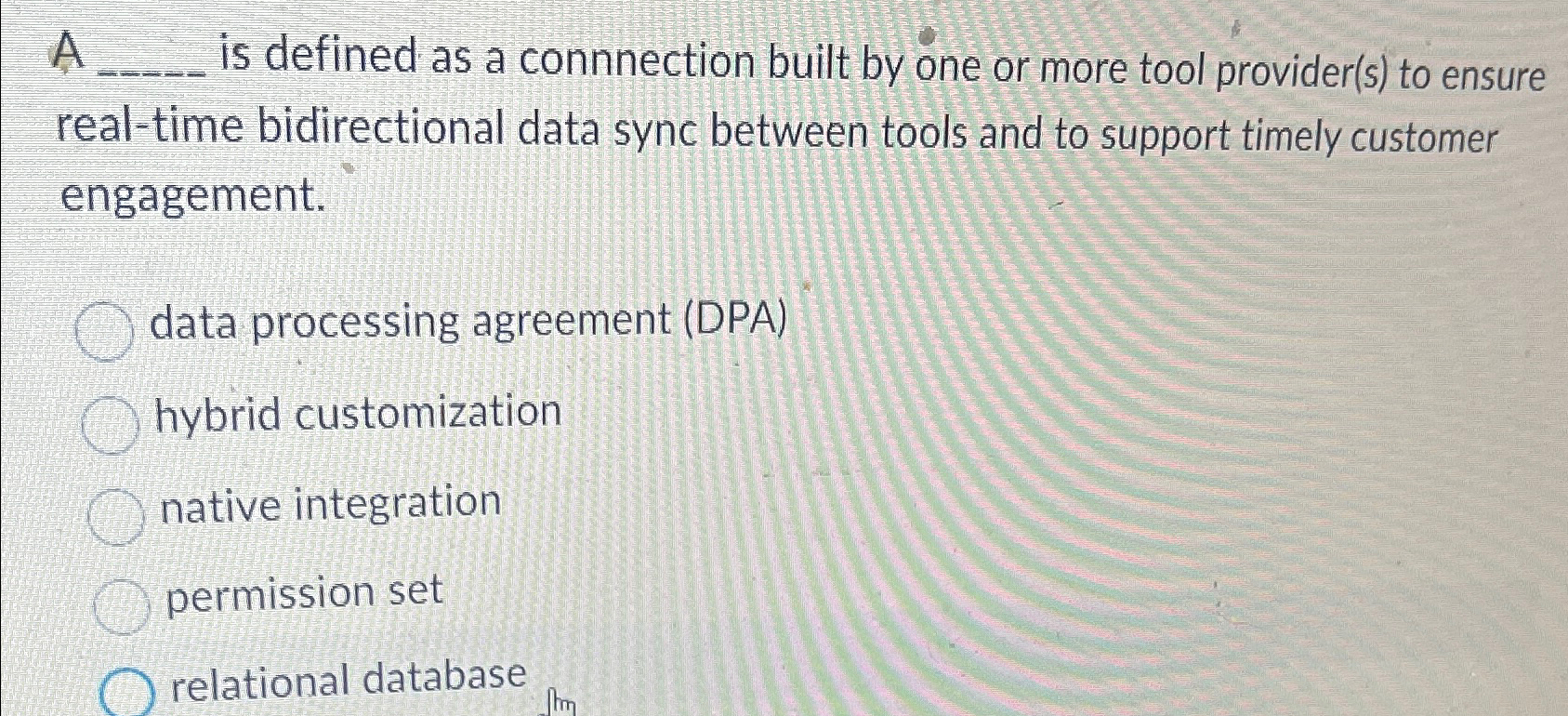  A is defined as a connnection built by one or more