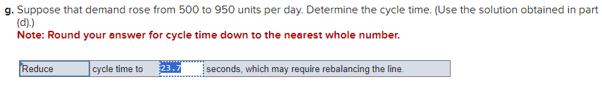 balanced as in part (d) assuming it is running at the cycle