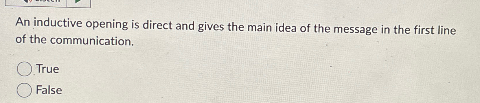  An inductive opening is direct and gives the main idea of