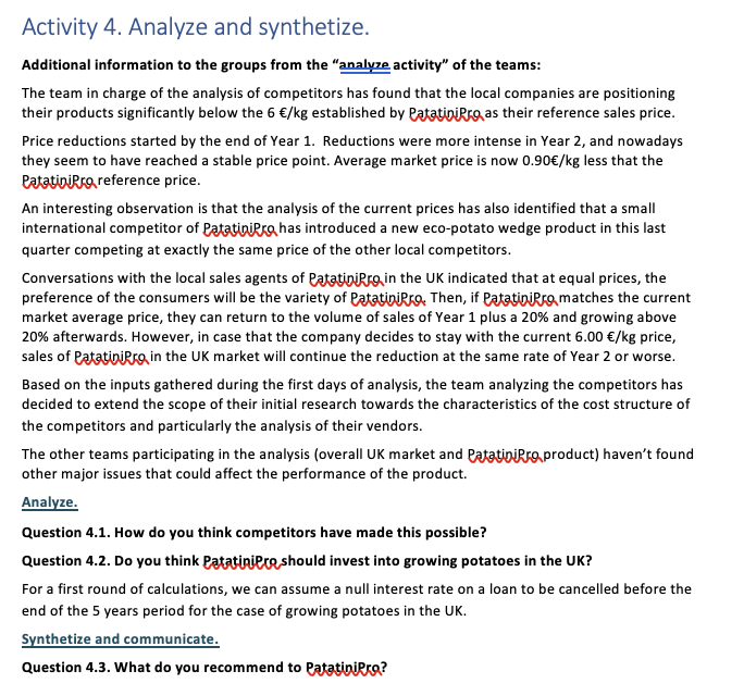 year over year revenue growth) established for the first five years after