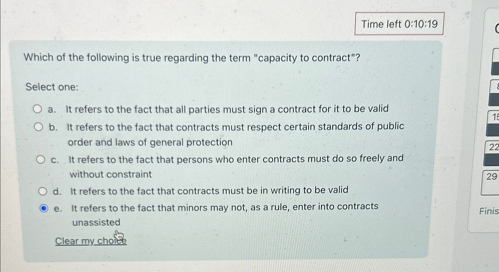  Time left 0:10:19 Which of the following is true regarding the