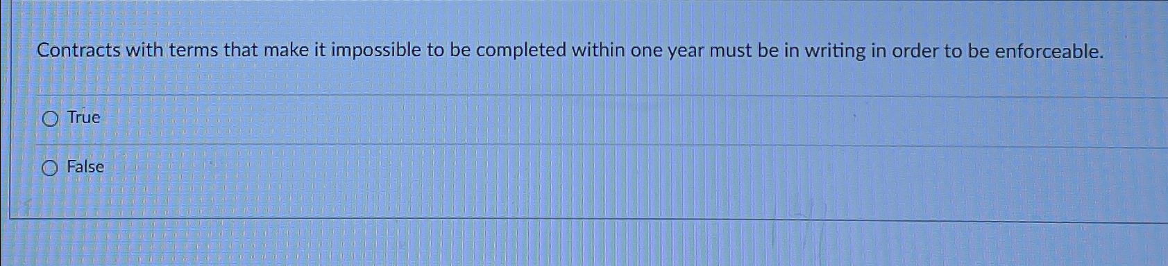  Contracts with terms that make it impossible to be completed within