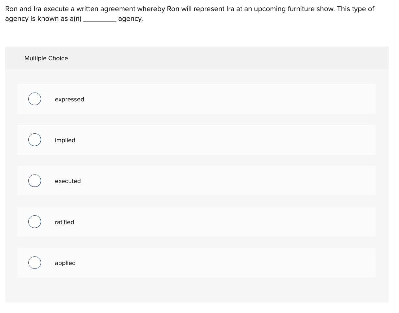  Ron and Ira execute a written agreement whereby Ron will represent