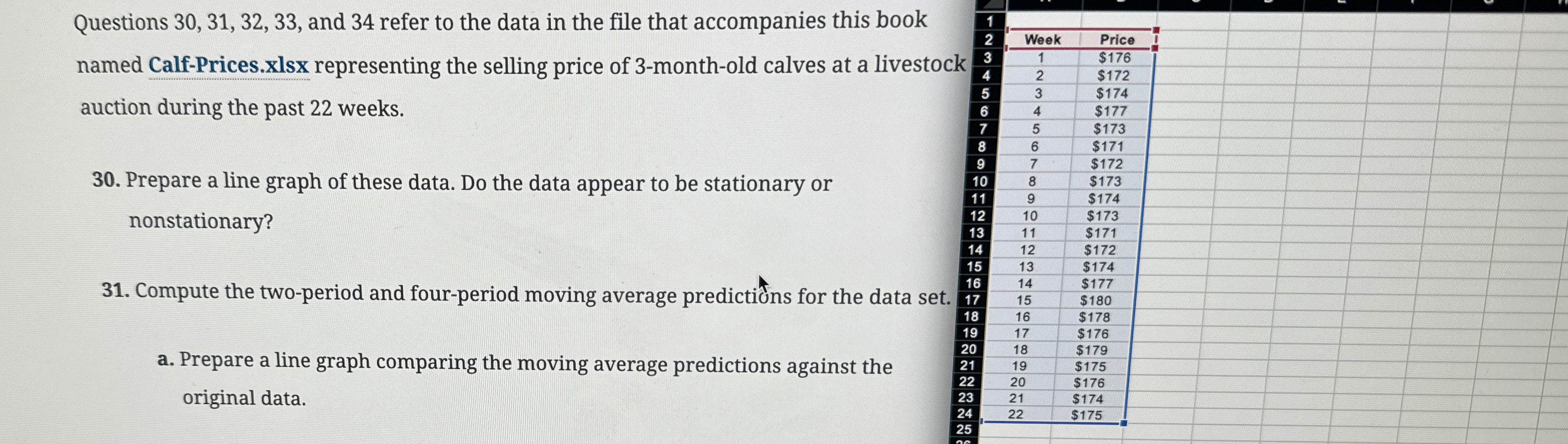  30. Prepare a line graph of these data. Does the fata