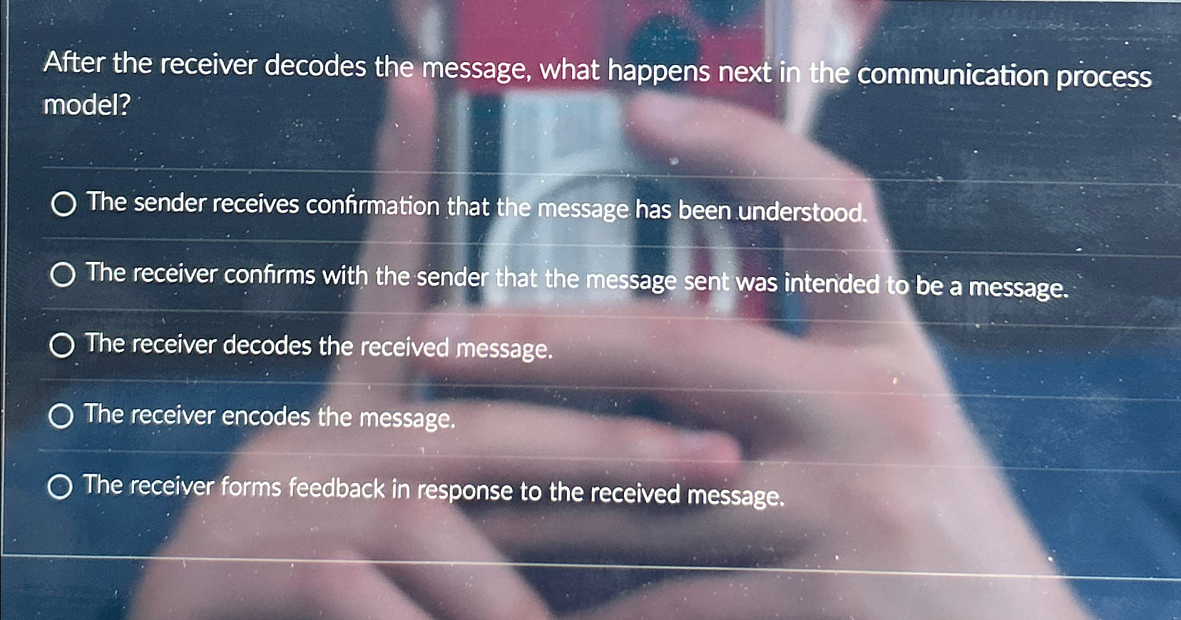  After the receiver decodes the message, what happens next in the