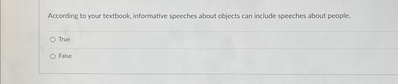  According to your textbook, informative speeches about objects can include speeches