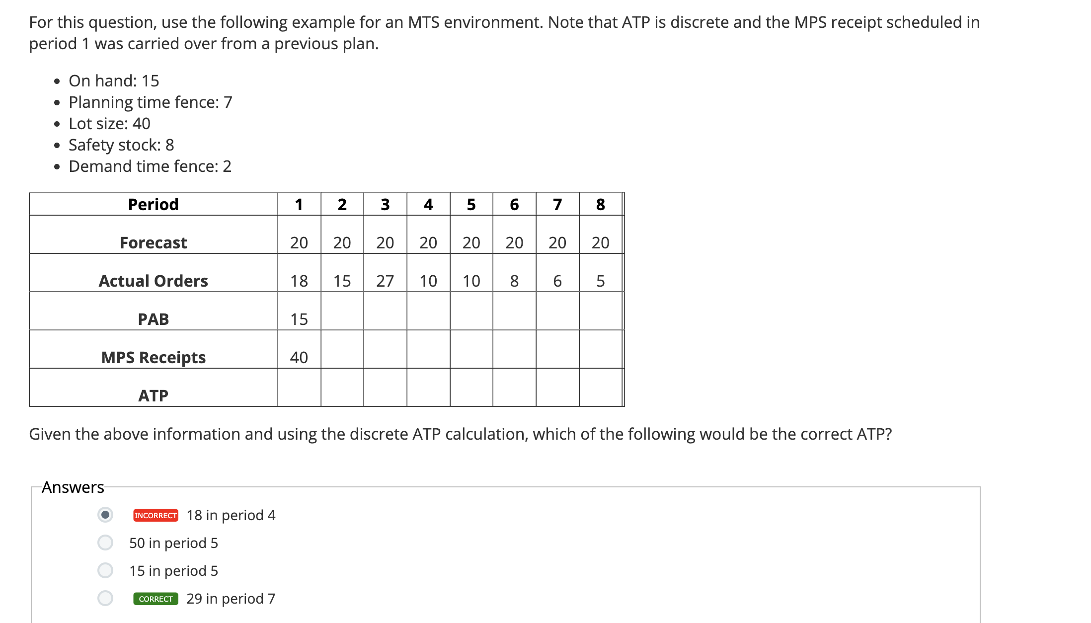  For this question, use the following example for an MTS environment.