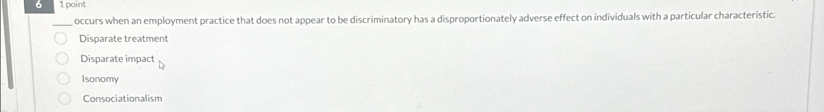  61 point occurs when an employment practice that does not appear