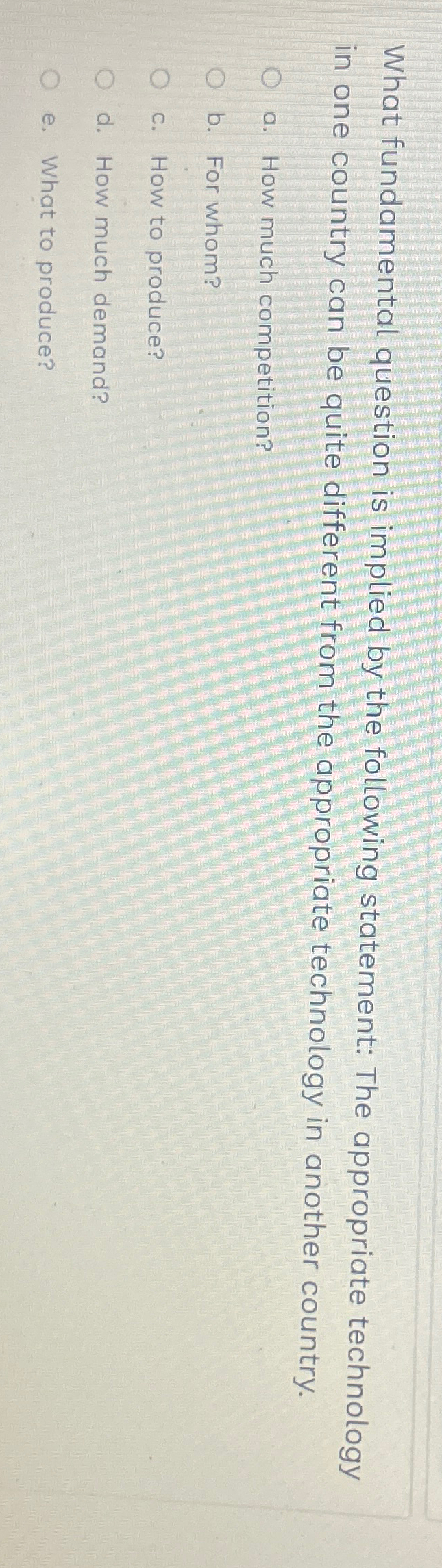  What fundamental question is implied by the following statement: The appropriate