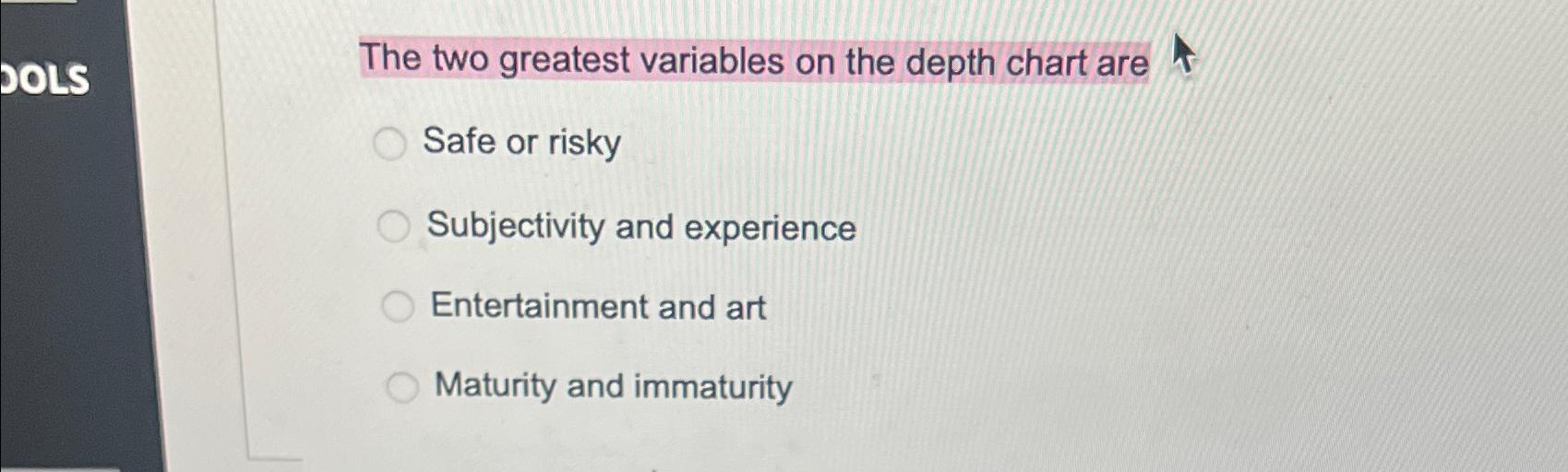  The two greatest variables on the depth chart are Safe or