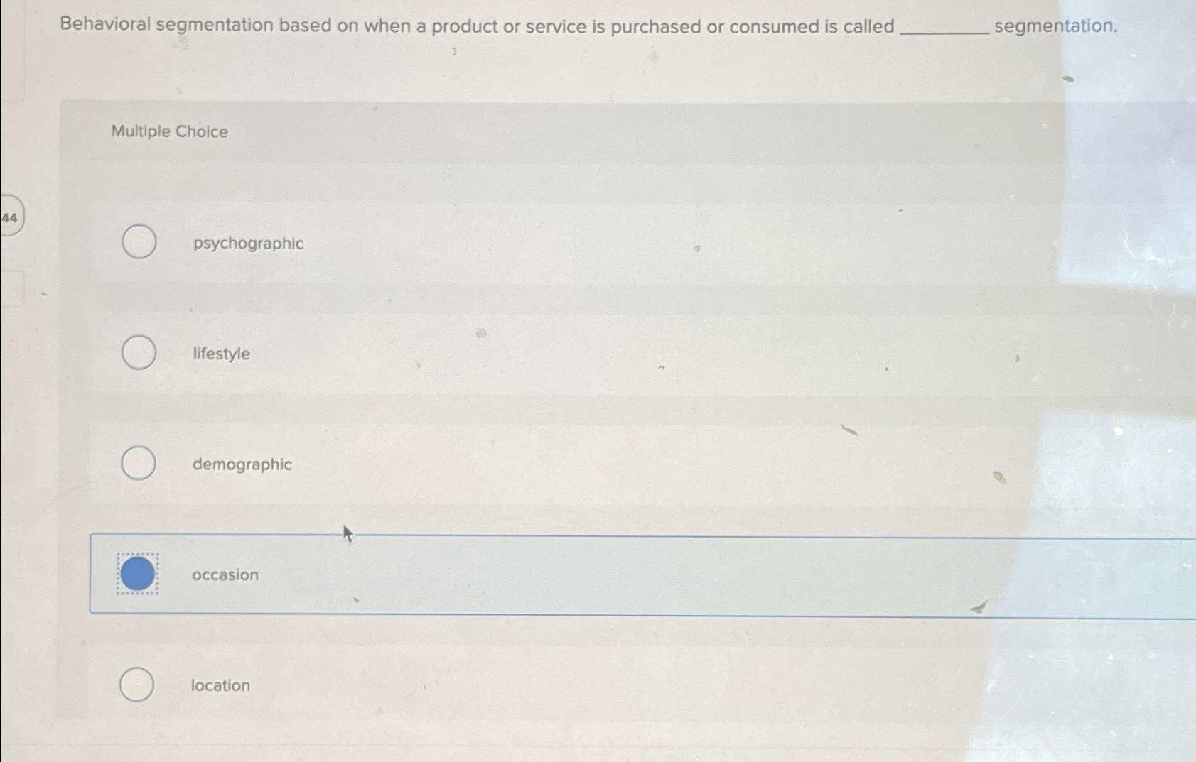  Behavioral segmentation based on when a product or service is purchased