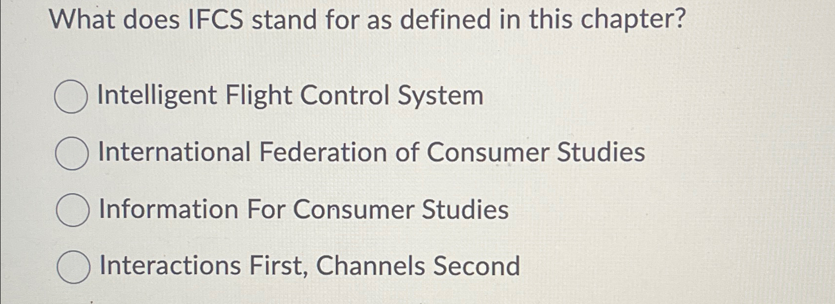 What does IFCS stand for as defined in this chapter? Intelligent