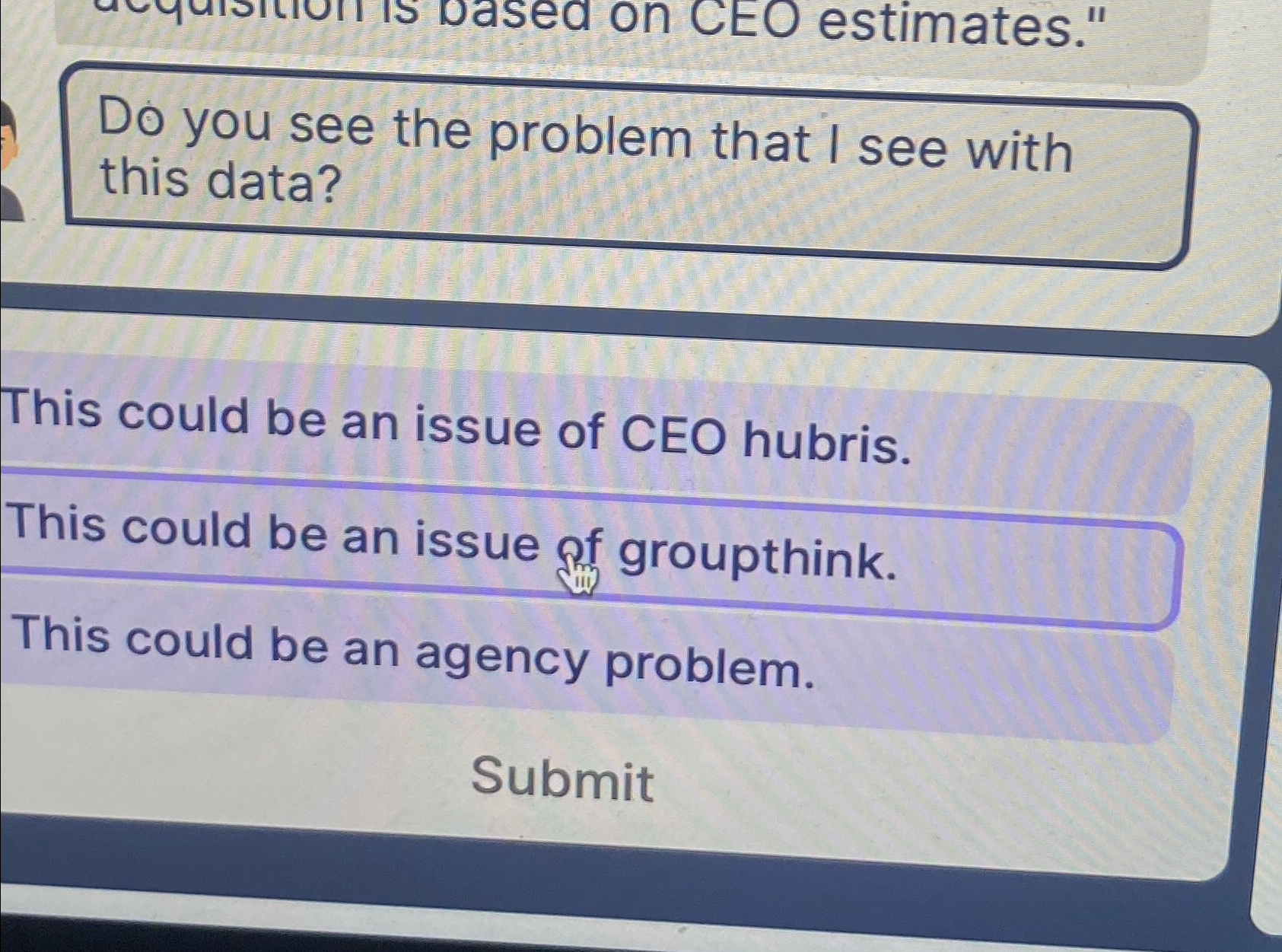  Do you see the problem that I see with this data?