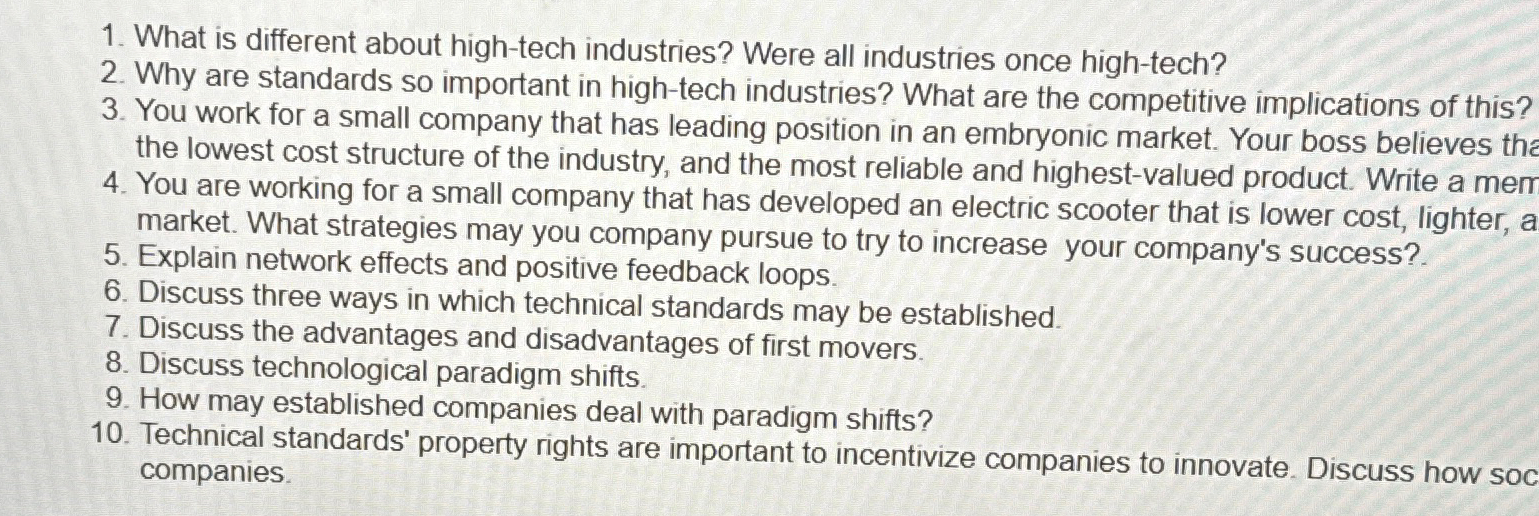  What is different about high-tech industries? Were all industries once high-tech?