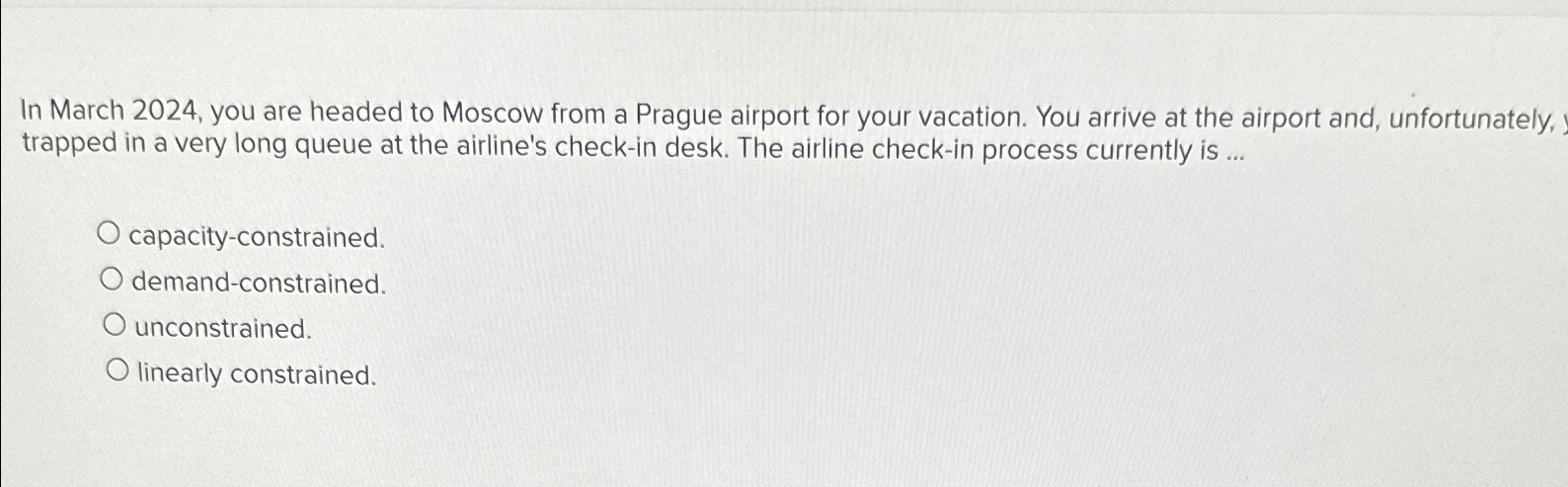  In March 2024, you are headed to Moscow from a Prague