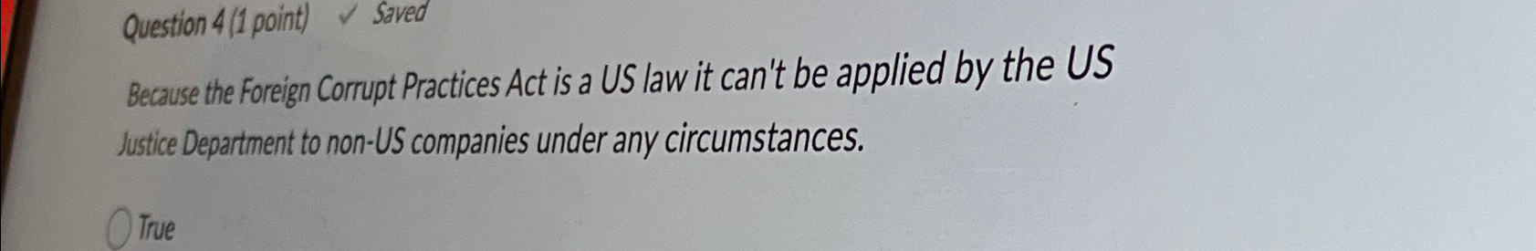  Because the Foreign Corrupt Practices Act is a US law it