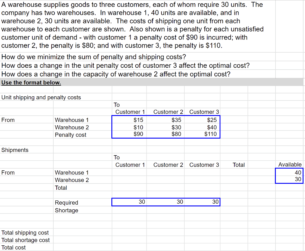 Please show all formulas used. (This is the question in its entirety;