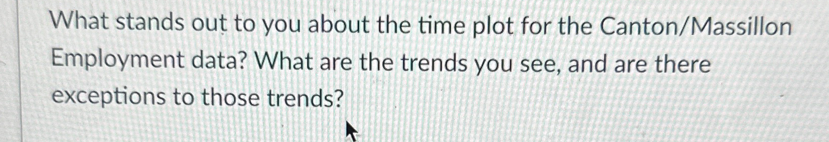  What stands out to you about the time plot for the