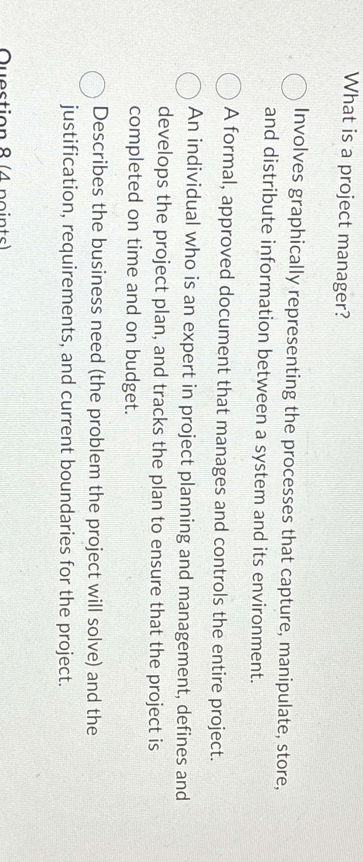  What is a project manager? Involves graphically representing the processes that