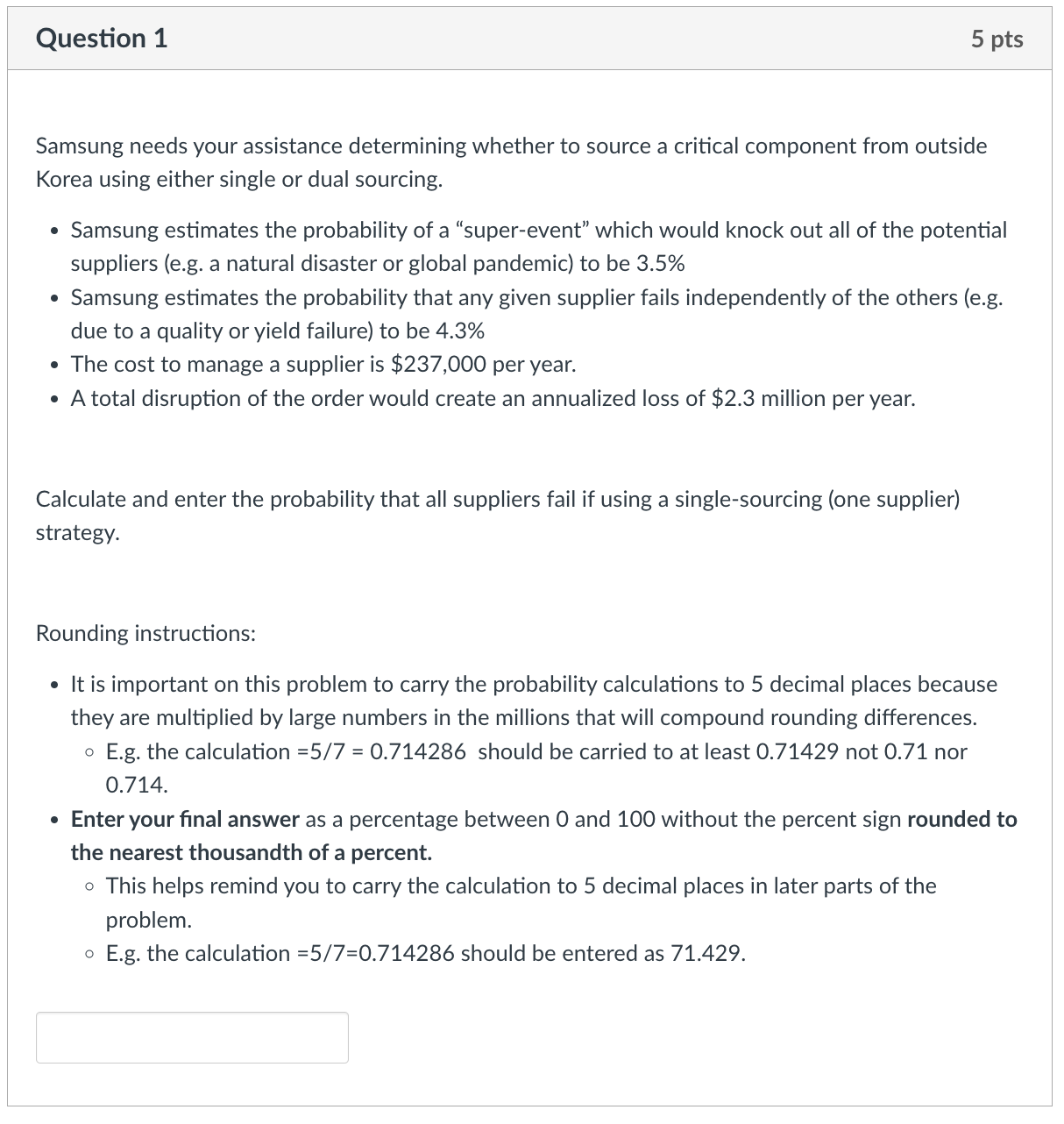 Please show work either in Excel with formulas or handwritten so I