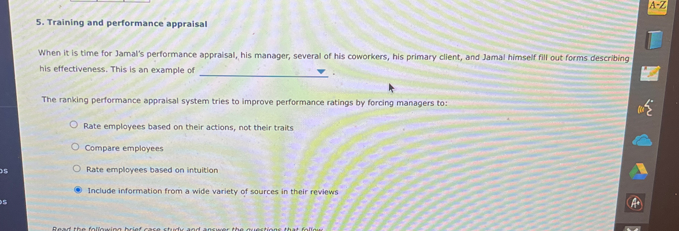 Training and performance appraisal When it is time for Jamal's performance