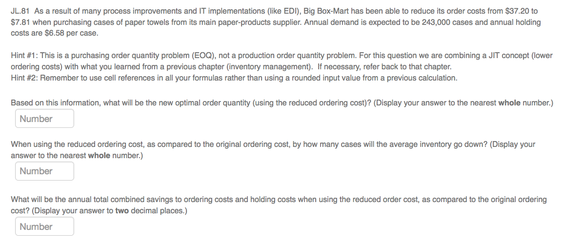 Please Help - Show work in excel please so I understand how