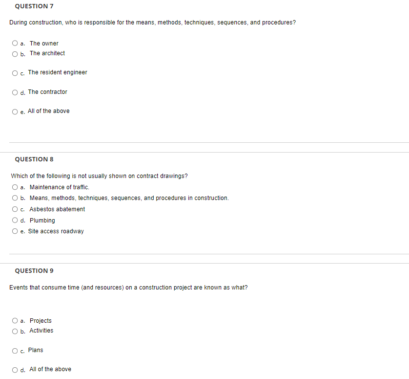 b. The architect's design c. City hall d. The construction cost estimate