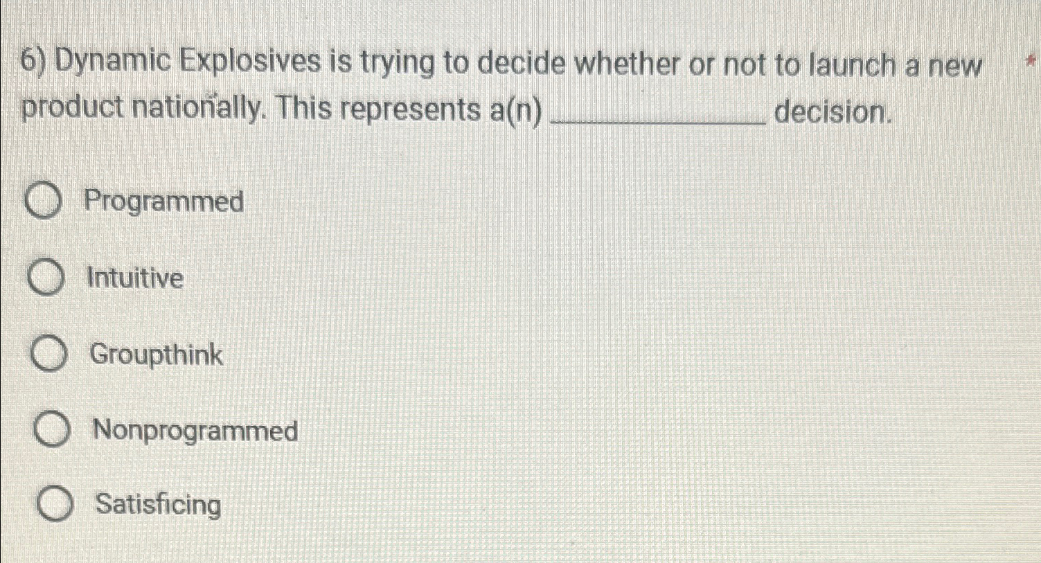  Dynamic Explosives is trying to decide whether or not to launch