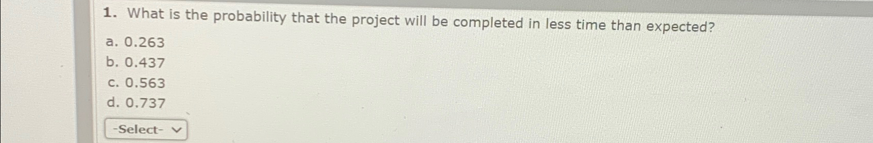  What is the probability that the project will be completed in