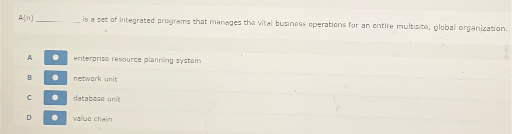  A(n) is a set of integrated programs that manages the vital