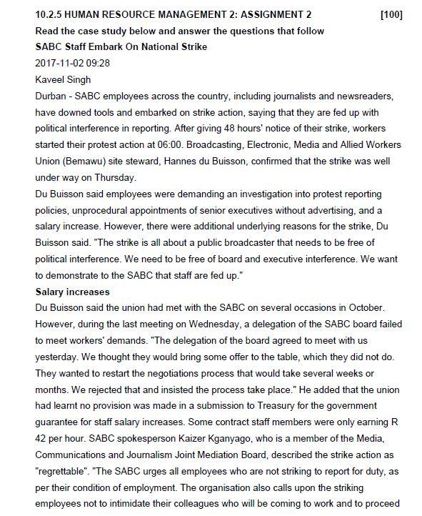  Read the case study below and answer the questions that follow