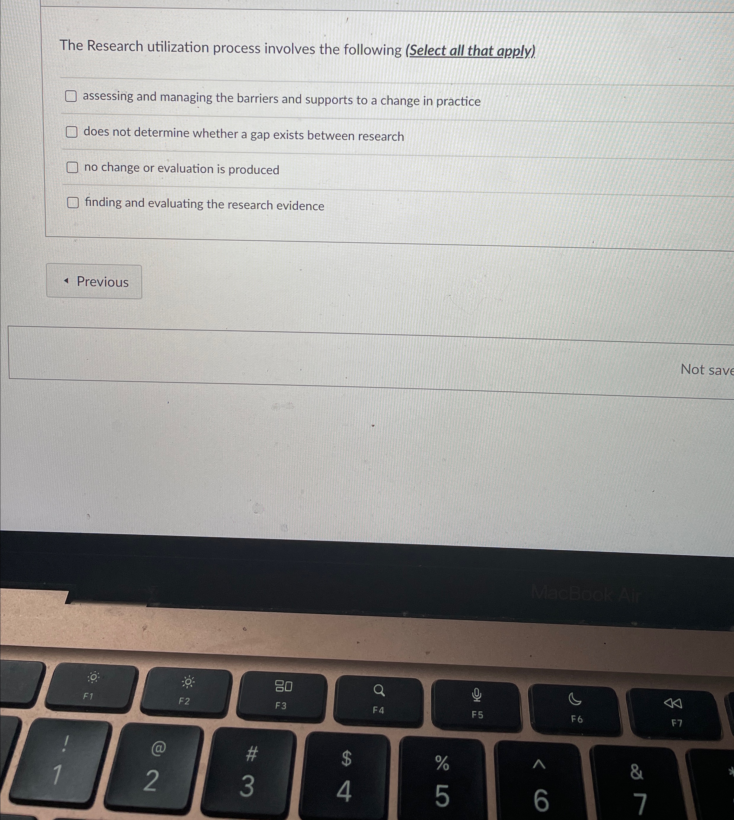  The Research utilization process involves the following (Select all that apply).