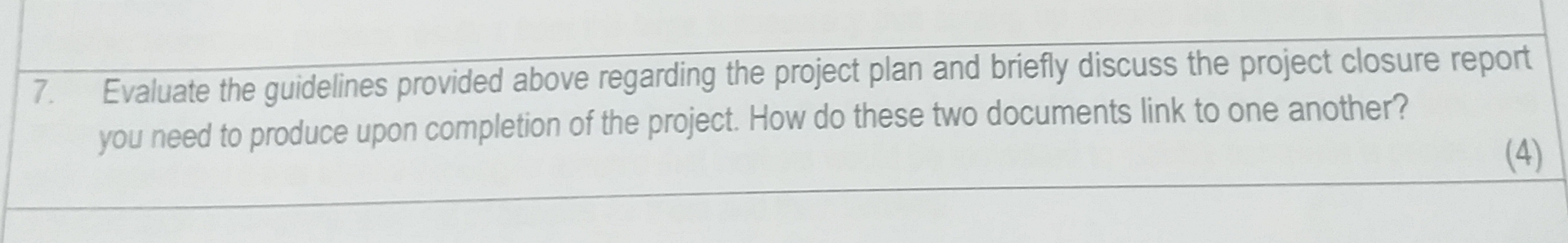  Evaluate the guidelines provided above regarding the project plan and briefly