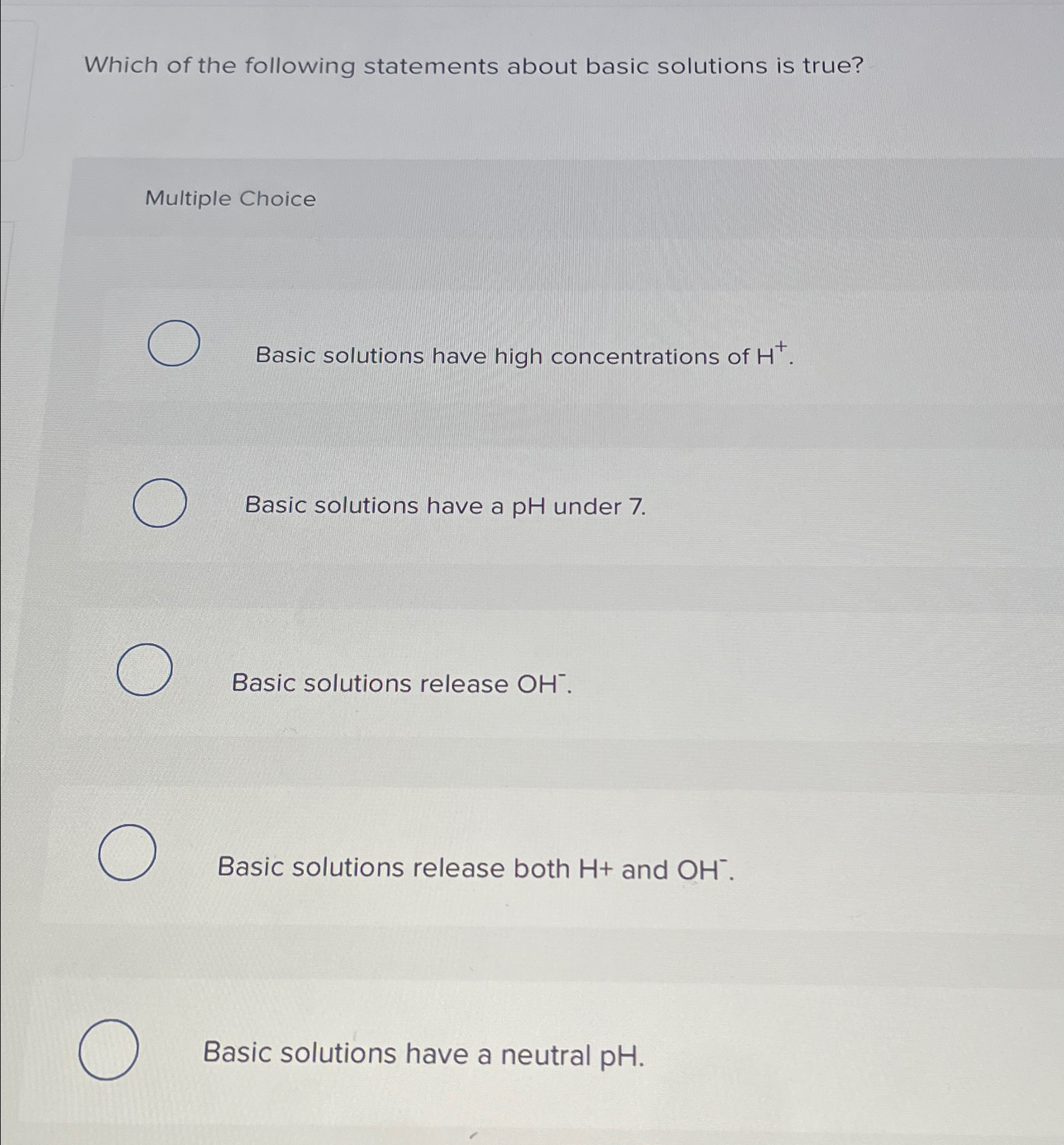  Which of the following statements about basic solutions is true? Multiple