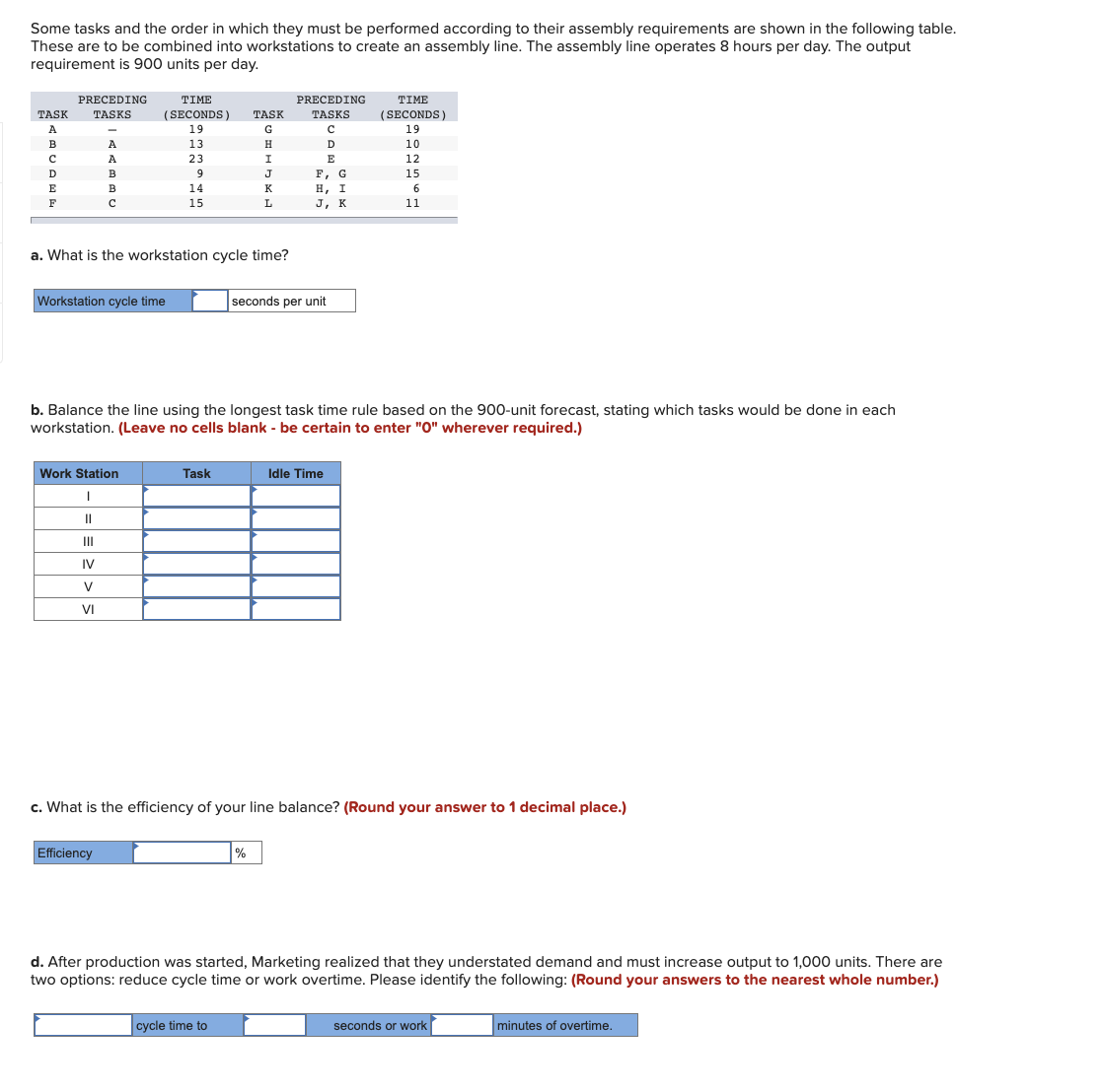  Question 1 Question 2 Some tasks and the order in which