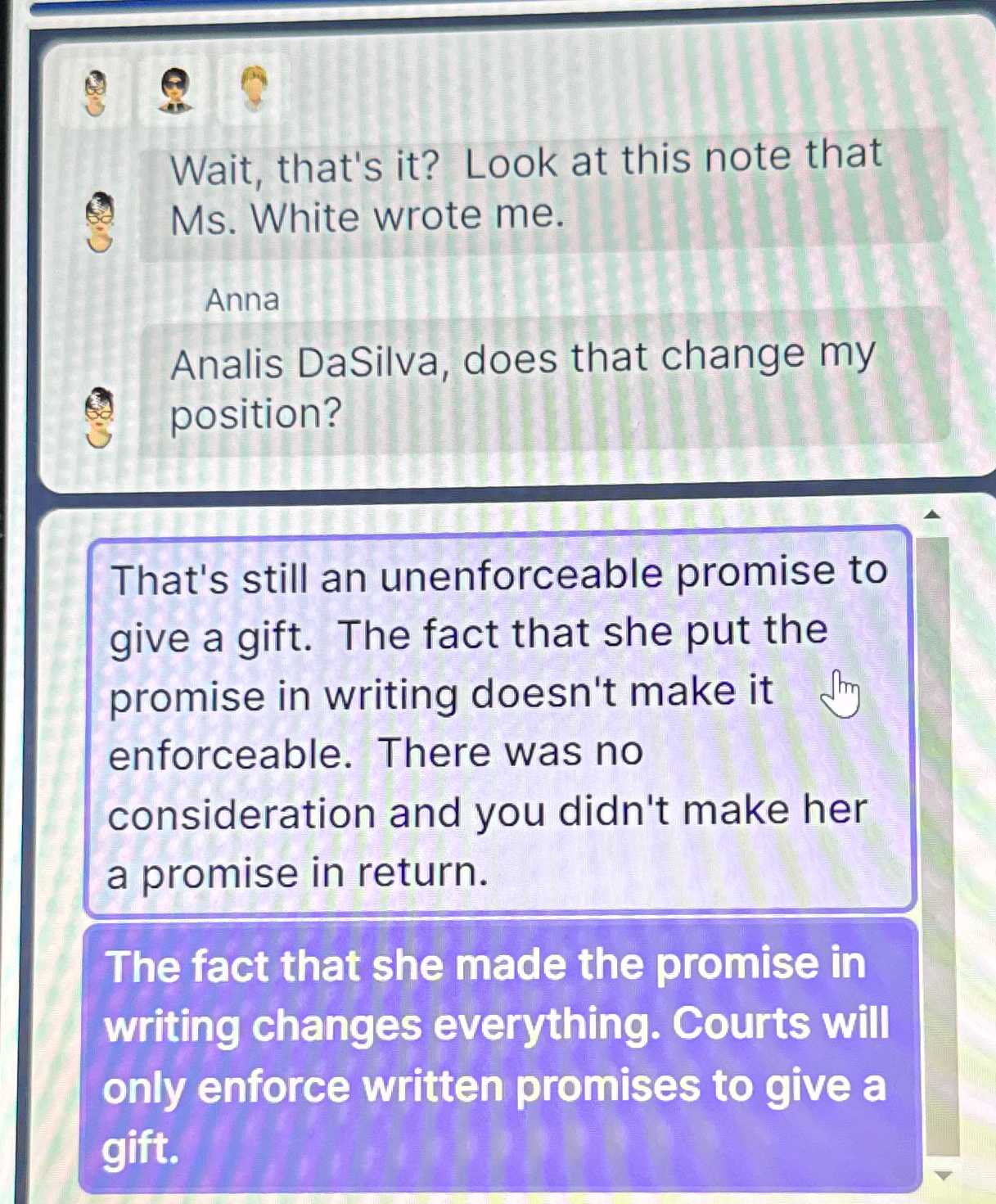  Wait, that's it? Look at this note that Ms. White wrote