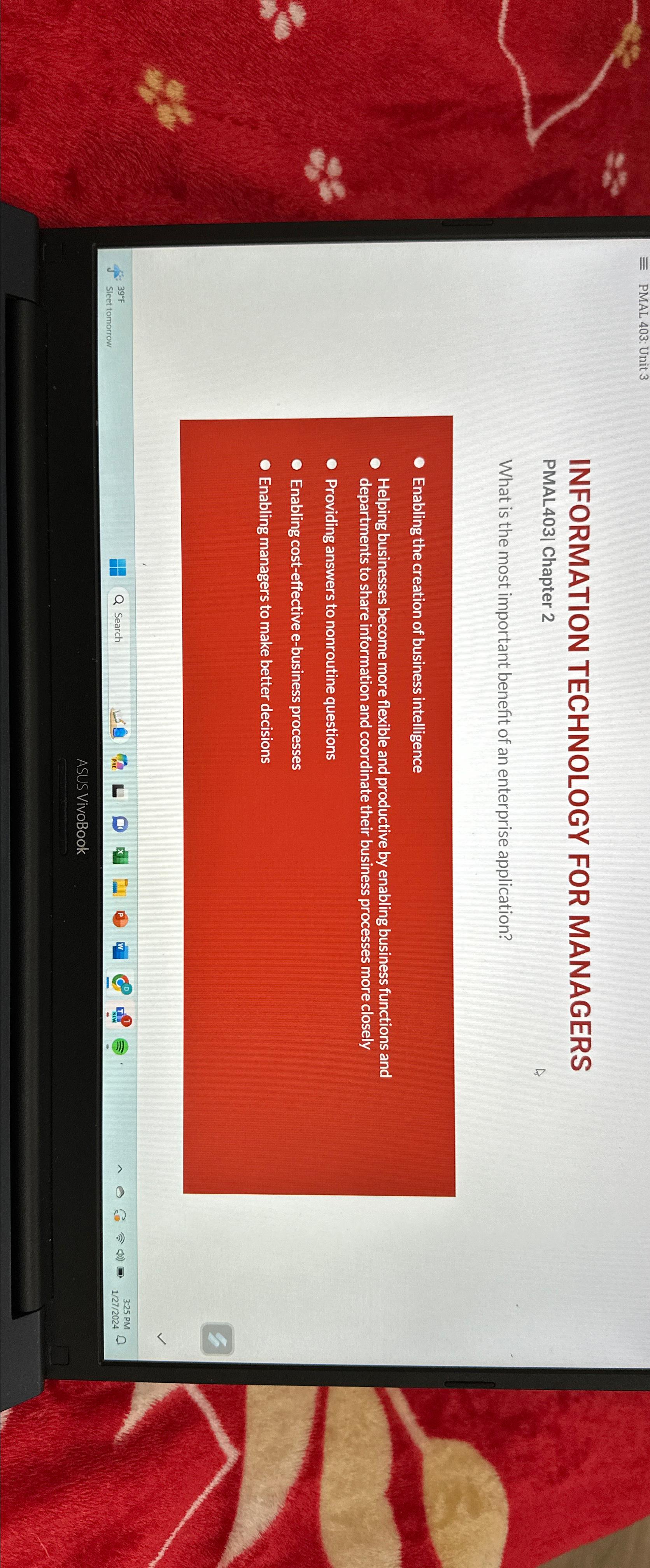  INFORMATION TECHNOLOGY FOR MANAGERS PMAL403| Chapter 2 What is the most