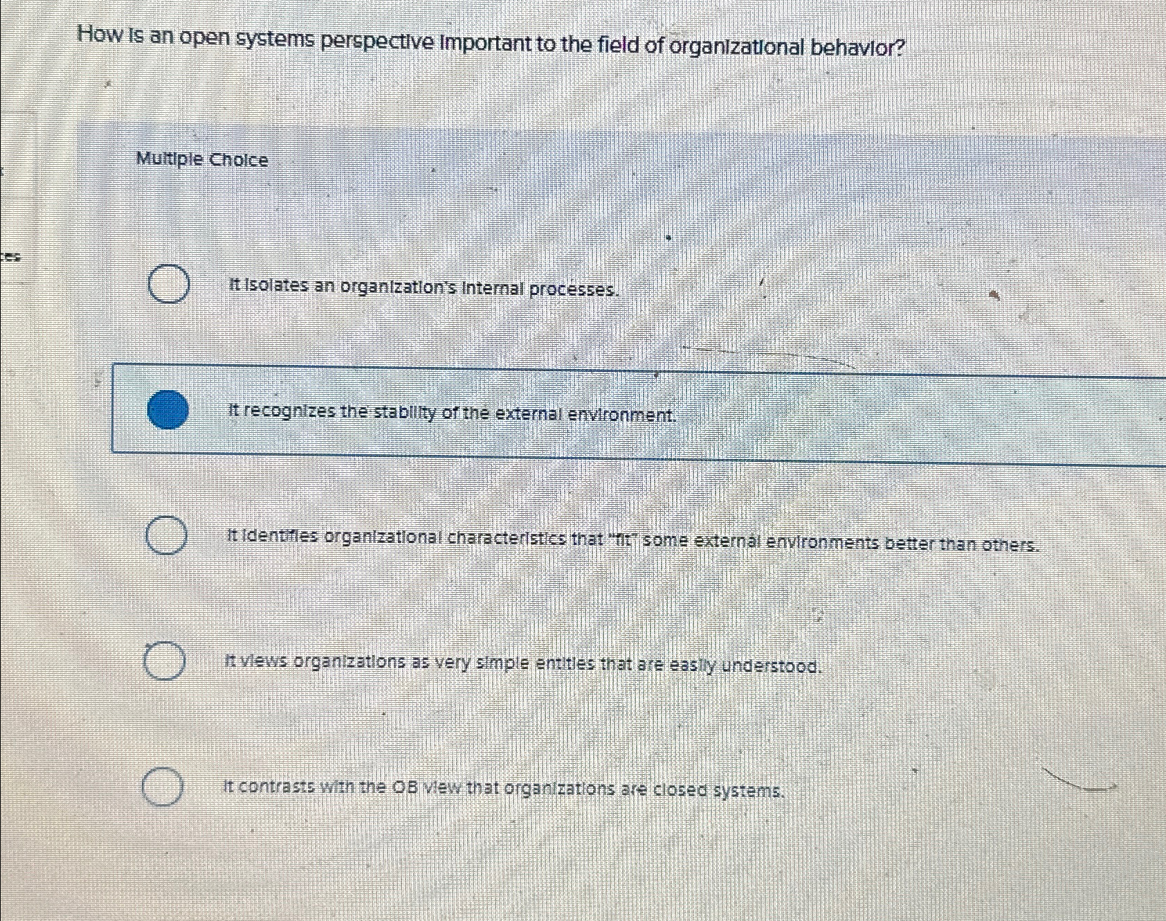  How Is an open systems perspective important to the field of