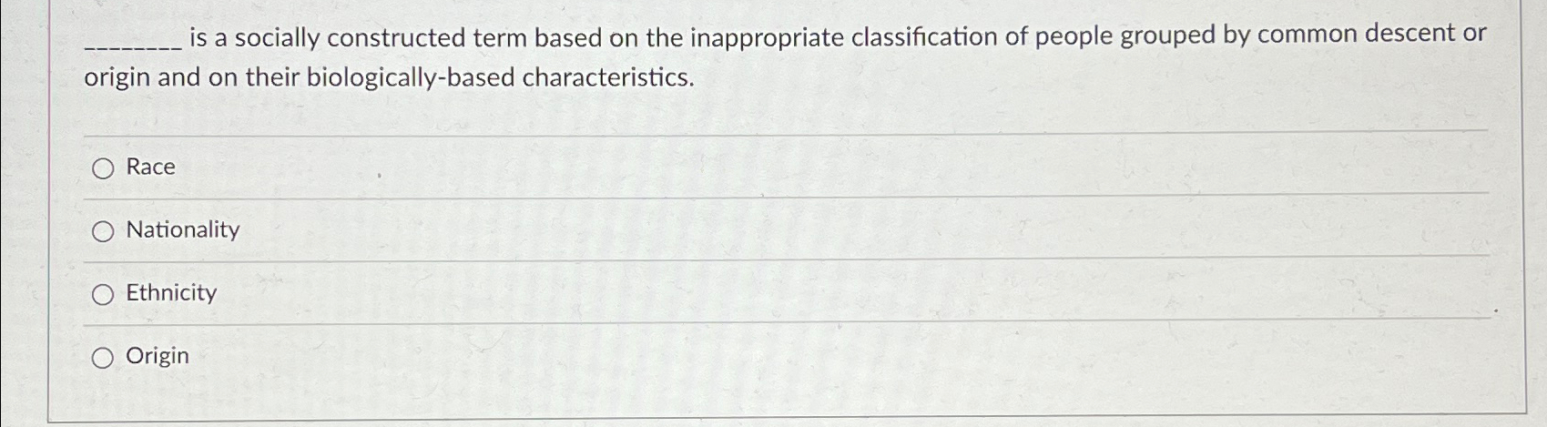  is a socially constructed term based on the inappropriate classification of