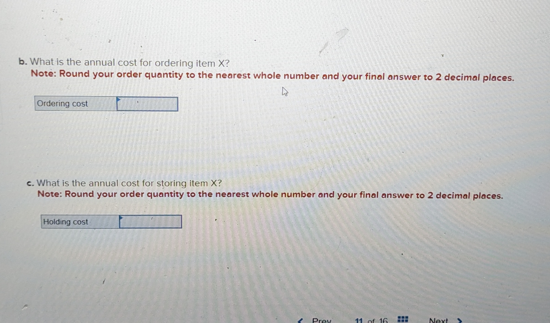  Problem 11-21(Algo) Item x is a standard sitem stocked in a