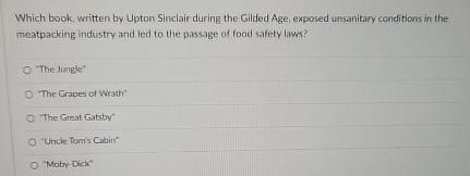  Which book, written by Upton Sinclair during the Gilded Age, exposed
