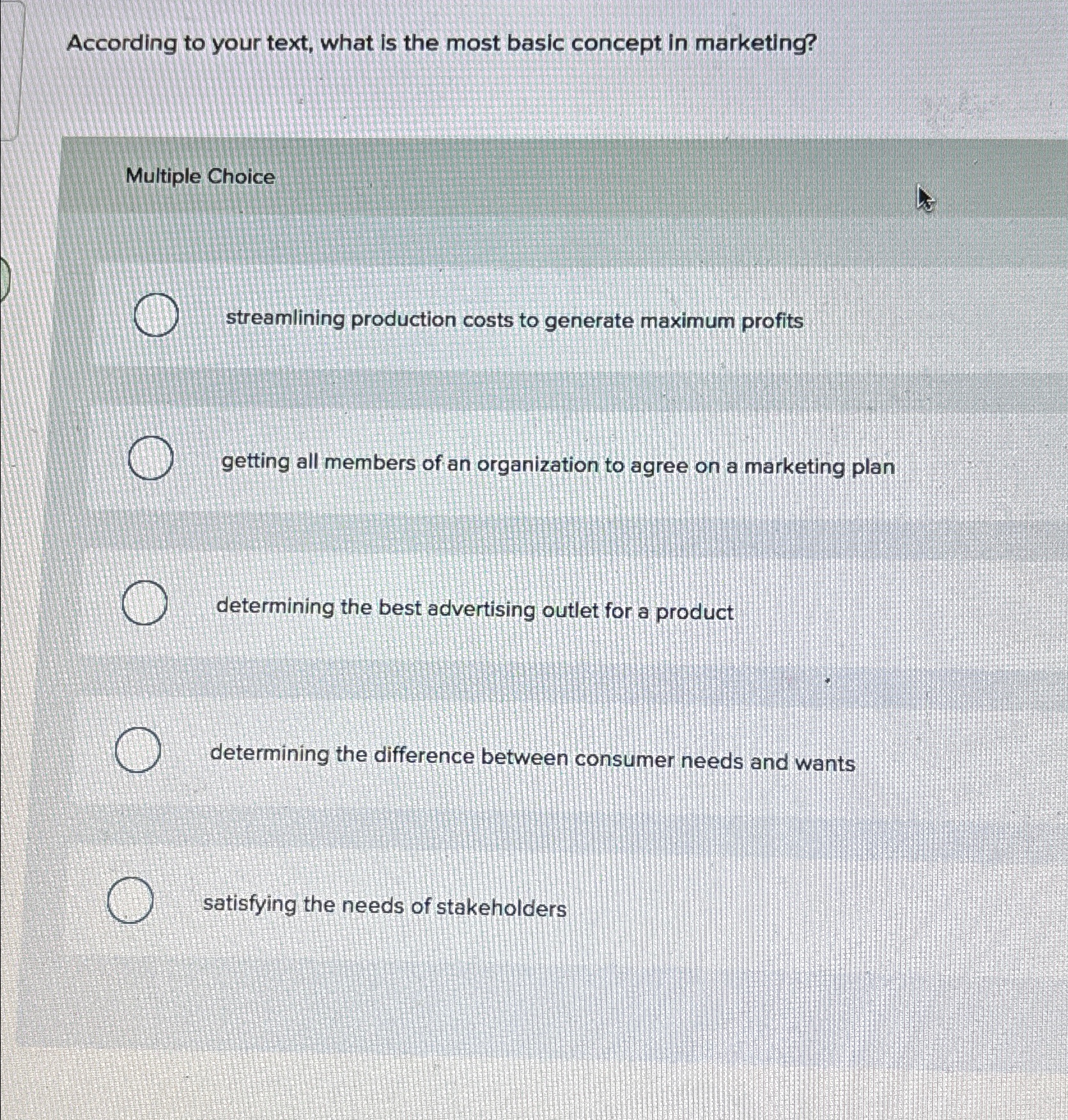  According to your text, what is the most basic concept in