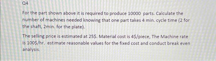 Please answer. For the part shown above it is required to produce